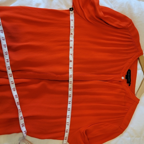 Red women's button down blouse - Picture 7 of 7